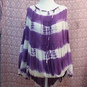 🆕️WT ~ Purple and White Tie Dye Tunic